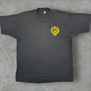 Vintage 80s Sikh Religion Logo Screen Stars Single Stitch Faded T Shirt - XL
